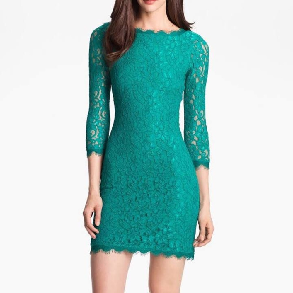 An Emerald Green DIANvonFURSTENBERG dress.